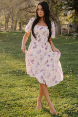 Mattea Smocked Midi Dress | Baltic Born Lavender Floral