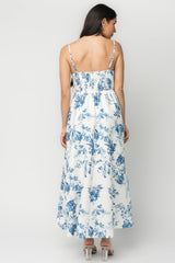 Celia Midi Dress | Baltic Born White + Blue Floral
