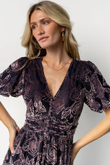Dahlia Velvet Dress | Baltic Born Indigo + Purple Floral