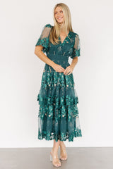 Lotte Embroidered Midi Dress | Baltic Born Emerald
