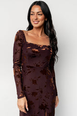 Tamara Midi Dress | Baltic Born Deep Plum + Dark Bronze Floral