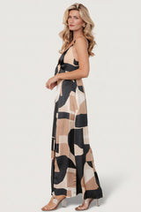 Xanthe Slip Dress | Baltic Born Midnight + Taupe Print