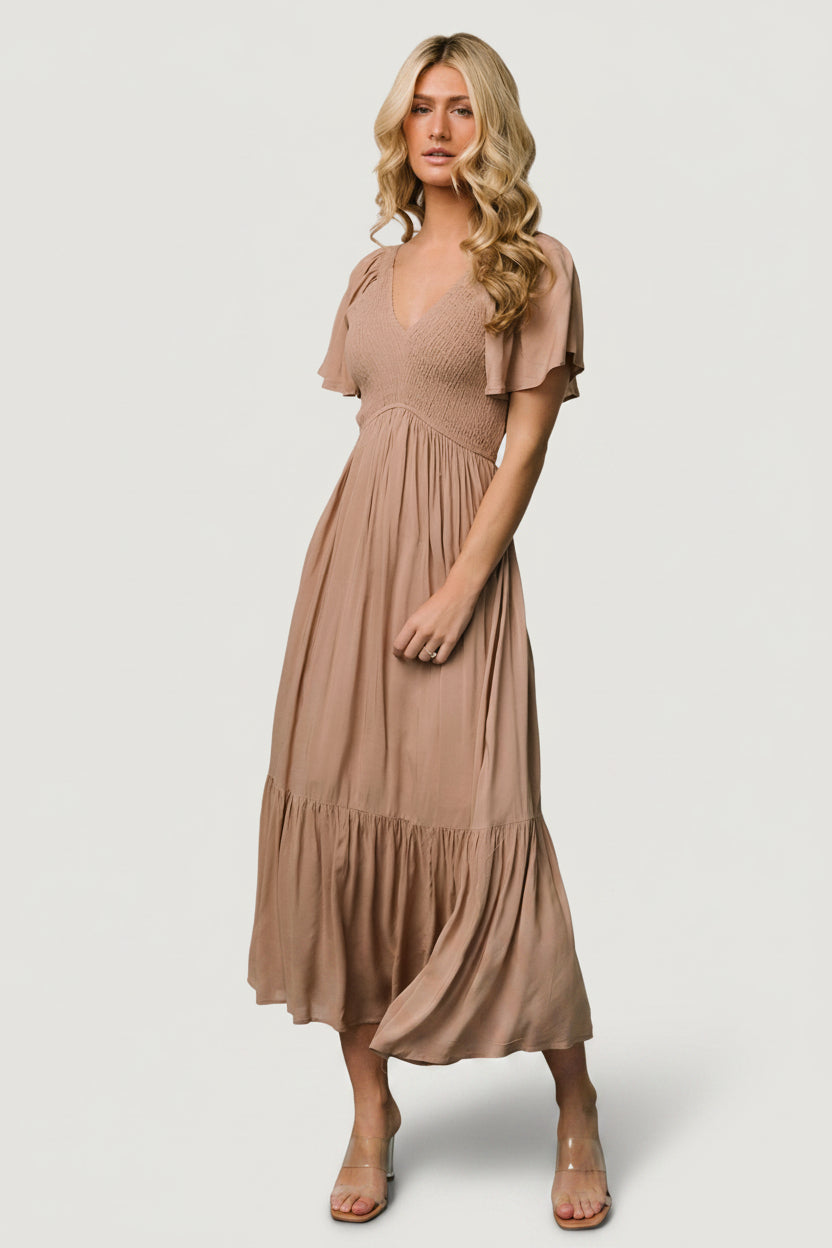 Scarlett Smocked Dress | Baltic Born Mocha