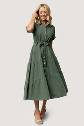 Logan Button Up Dress | Baltic Born Green