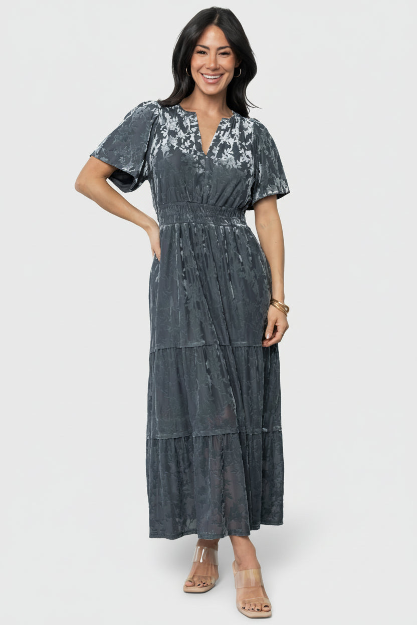 Bronwyn Velvet Dress | Baltic Born Dusty Blue