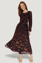 Thora Velvet Dress | Baltic Born Deep Plum + Bronze