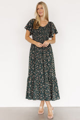 Jerah Smocked Dress | Baltic Born Deep Jade Floral