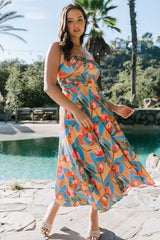 Solana Strapless Midi Dress | Baltic Born Blue Multi
