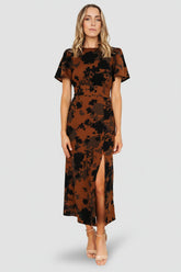Lenni Midi Dress | Baltic Born Espresso Print