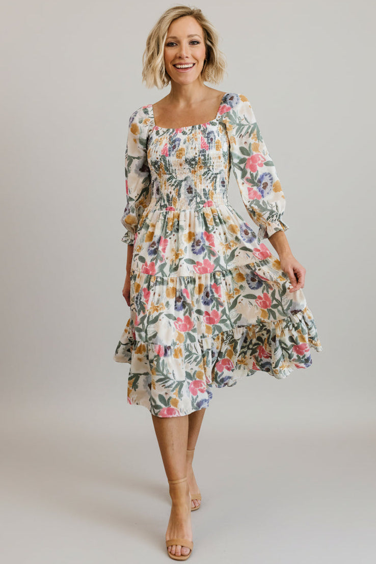 Marta Smocked Midi Dress | Baltic Born Multi Floral