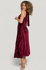 Octavia Velvet Midi Dress | Baltic Born Cranberry