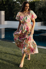Denzel Puff Sleeve Midi Dress | Baltic Born Multi Floral