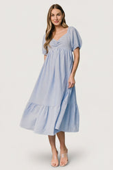 Poppy Midi Dress | Baltic Born Blue + Off White
