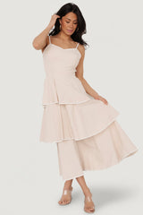 Odette Tiered Dress | Baltic Born Natural + White