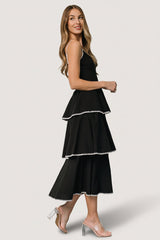 Odette Tiered Dress | Baltic Born Black + White