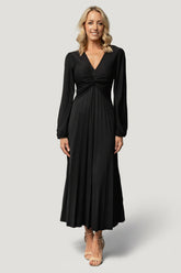 Lynda Pleated Midi Dress | Baltic Born Black
