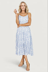 Thebes Tank Midi Dress | Baltic Born Blue Print