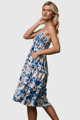 Calina Midi Dress | Baltic Born Ivory + Blue Floral