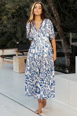 Austin Kimono Dress | Baltic Born Cobalt Print