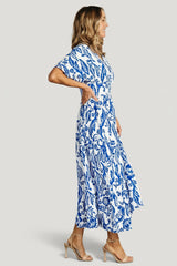 Austin Kimono Dress | Baltic Born Cobalt Print
