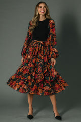 Sylvie Tiered Midi Dress | Baltic Born Black Multi