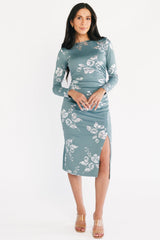 Valeria Midi Dress | Baltic Born Vintage Teal + Silver