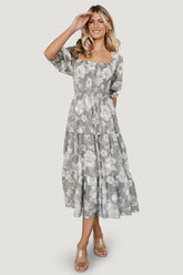 Fabian Jacquard Midi Dress | Baltic Born Dusty Sage