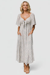 Carah Tie Dress | Baltic Born Off White + Blue Floral