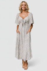 Carah Tie Dress | Baltic Born Off White + Blue Floral