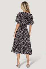 Spell Boho Midi Dress | Baltic Born Black + Taupe Floral