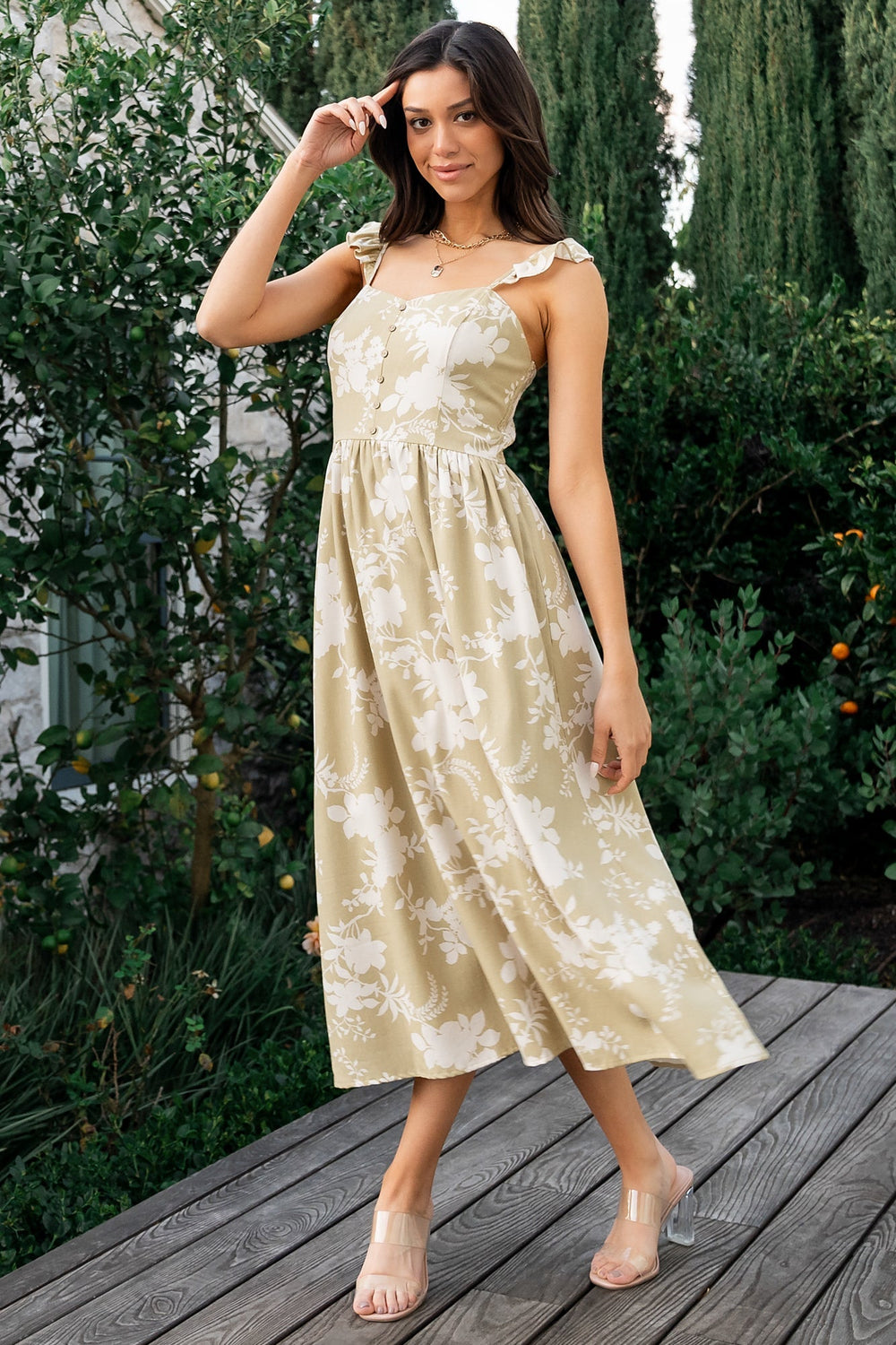 Renna Button Top Dress | Baltic Born Vintage Sage