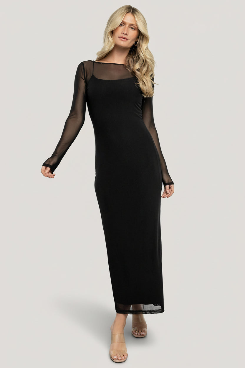 Darya Mesh Midi Dress | Baltic Born Black