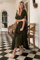 Lovell Smocked Midi Dress | Baltic Born Deep Olive
