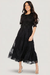 Nellie Smocked Midi Dress | Baltic Born Black