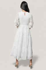 Nellie Smocked Midi Dress | Baltic Born Off White