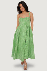 Gracelyn Embroidered Sweetheart Dress | Baltic Born Green Floral