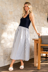 Marbella Tank Dress | Baltic Born Navy Stripe