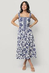 Isabel Midi Dress | Baltic Born Blue Print