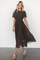 Prim Pleated Dress | Baltic Born Black Print