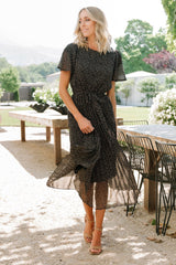Prim Pleated Dress | Baltic Born Black Print
