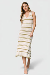 Nicolette Pointelle Dress | Baltic Born Cream + Sage