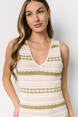 Nicolette Pointelle Dress | Baltic Born Cream + Sage