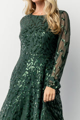 Kalla Sequin Midi Dress | Baltic Born Emerald