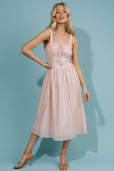 Melina Midi Dress | Baltic Born Peach Stripe
