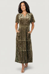 Bronwyn Velvet Dress | Baltic Born Olive