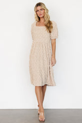 Keri Gathered Dress | Baltic Born Light Taupe