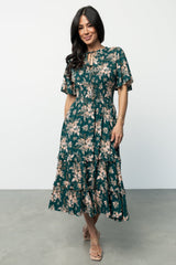 Spell Boho Midi Dress | Baltic Born Topaz + Blush Floral