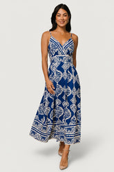 Delia Midi Dress | Baltic Born Blue Print