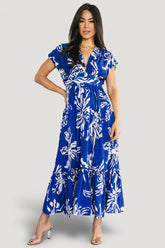 Rosa Midi Dress | Baltic Born Cobalt Print