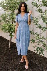 June Smocked Midi Dress | Baltic Born Blue